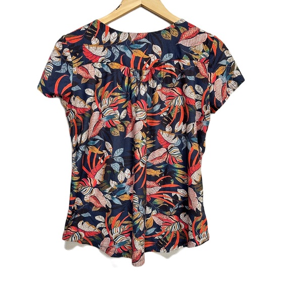Aldomartins Anthropologie Floral‎ Barcelona Short Sleeve Top Women’s Large - Picture 2 of 3